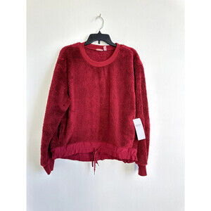 Zella women's Furry Fleece sweatshirt Size Medium in Red Cinnamon $119